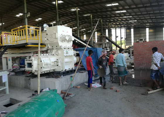 Linha de produção totalmente automático tijolo dos tijolos da argila da maquinaria da extrusora do vácuo do material de construção que faz a maquinaria